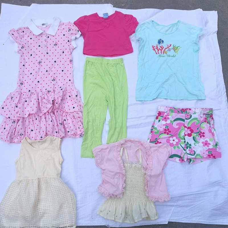 Fashion clean cheap second hand clothing used children clothes bales 50kg 100kg
