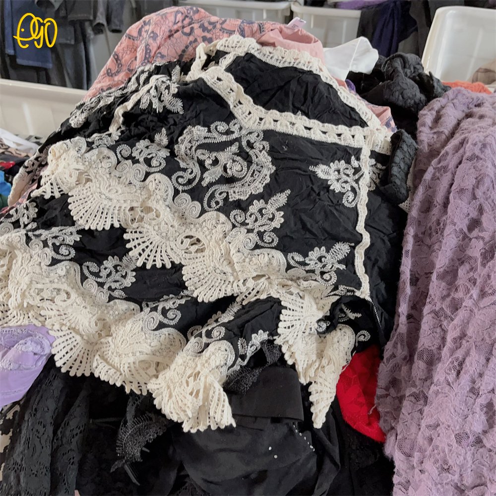 Original 2nd Hand Blouse Thrift Clothes Branded Lace Long Sleeves Shirt Tops Used Clothes 45kg to Philippines