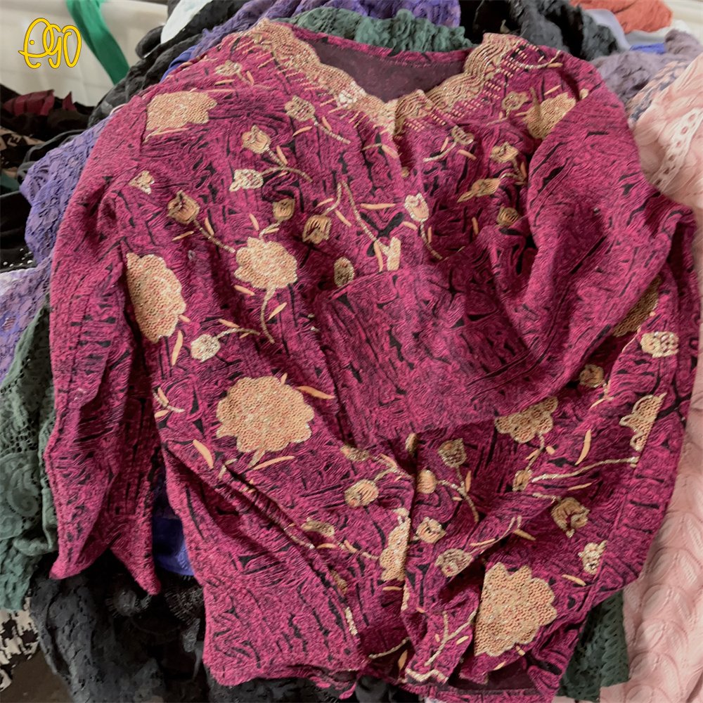 Original 2nd Hand Blouse Thrift Clothes Branded Lace Long Sleeves Shirt Tops Used Clothes 45kg to Philippines