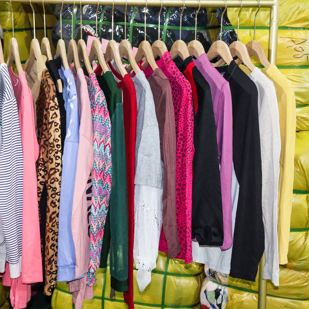 Fashion Mixed Cheap Used Clothes Old Used Clothes low Price Women Clothing Long T shirts