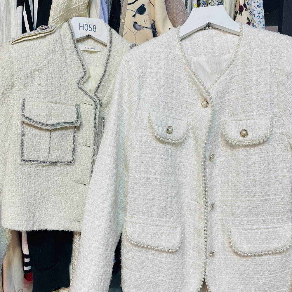 Best selling in Southeast Asia Autumn winter Used Clothes Women's Tweed Coats Women Worsted Coat Second Hand Clothing
