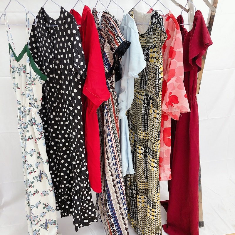 Elegant Used Clothes Women ladies mixed Second Hand Clothes Summer cotton dress