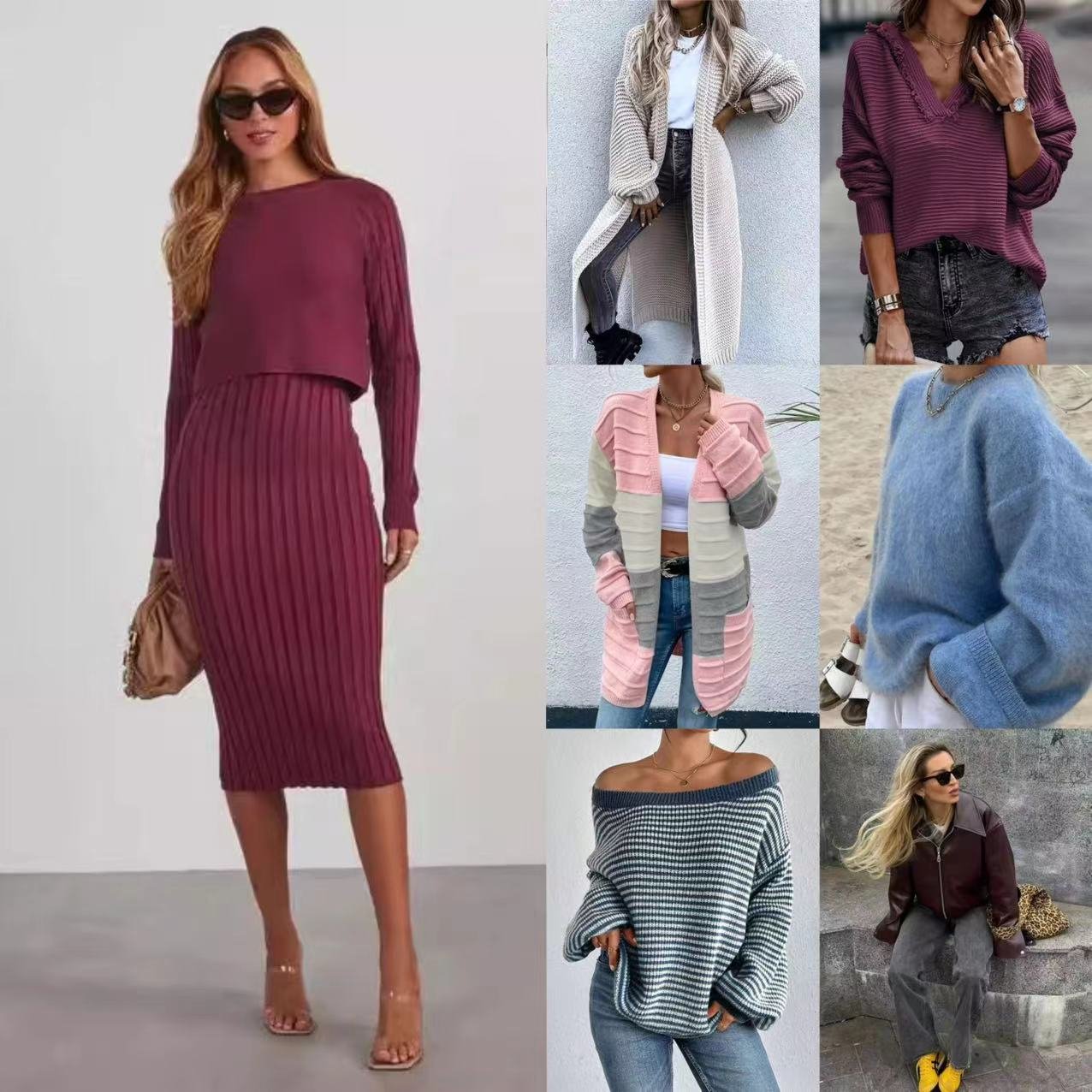 2024 new china used clothes in bale fashion used sweater girls long sleeve sweater jumpsuit winter clothes hooded