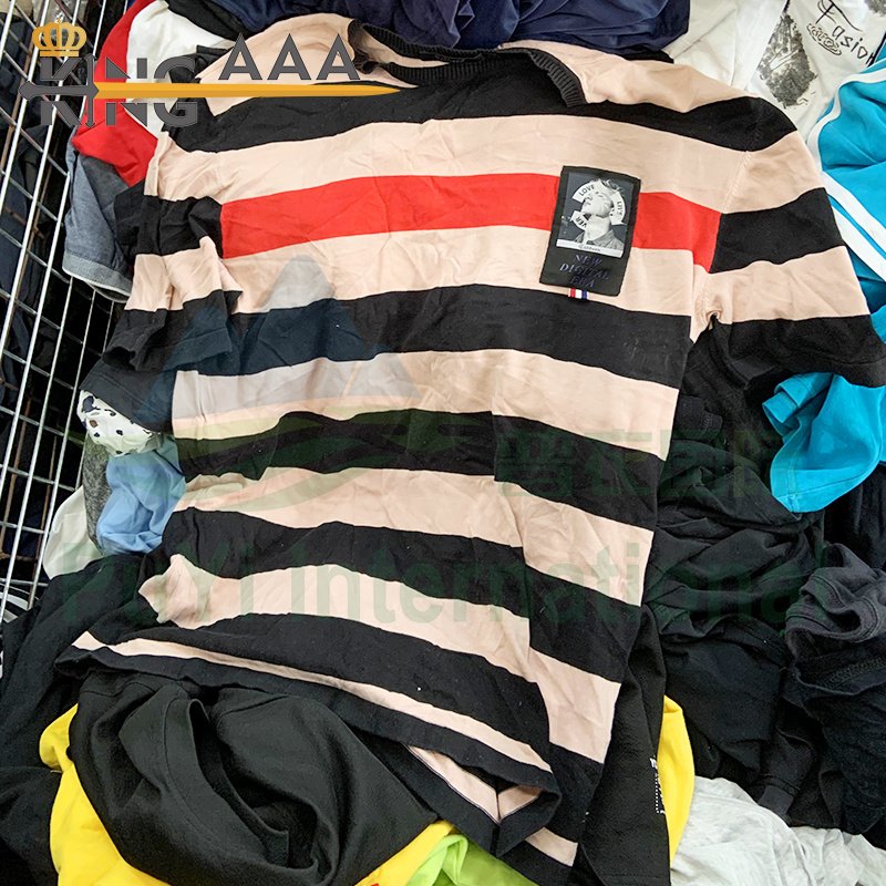 Cotton clothes men summer shirt used clothes in bales short T-shirt stock apparel