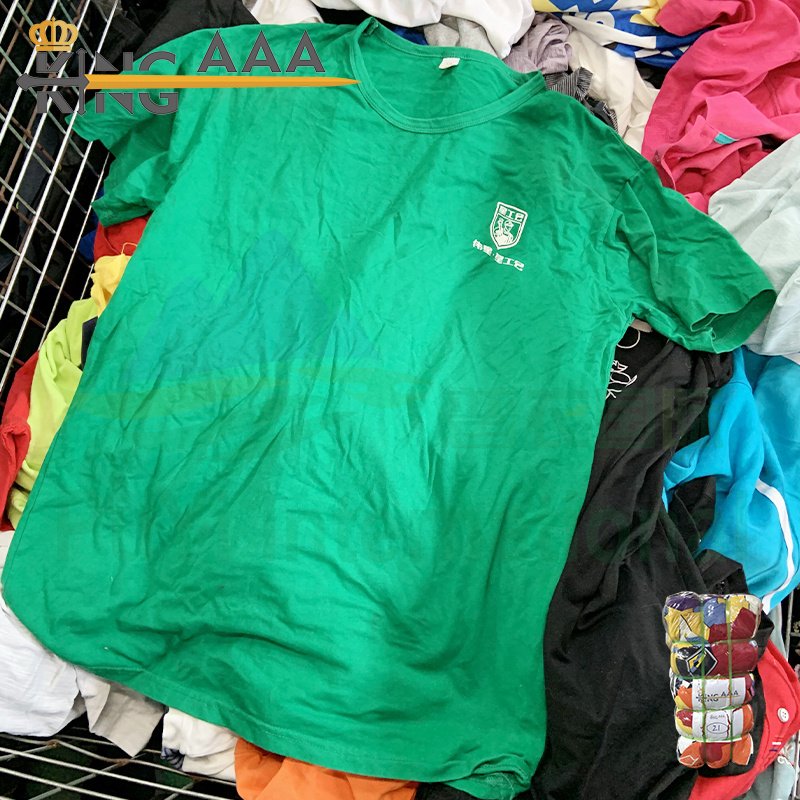 Cotton clothes men summer shirt used clothes in bales short T-shirt stock apparel