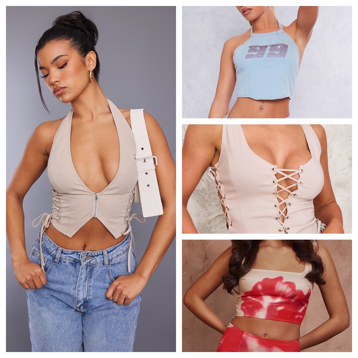 Women Fashion Cotton Sleeveless Ladies Tanks Top Padded Camisole Used Crop Top Stock Used Clothes