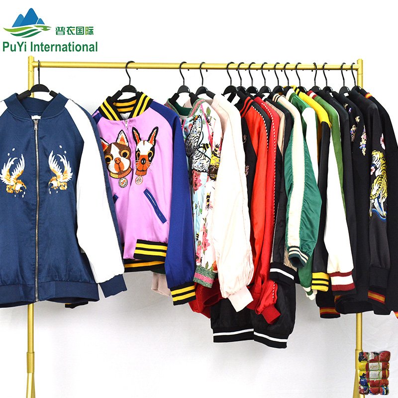 used branded baseball jersey jacket bulk men used clothes bomber jacket baseball coat