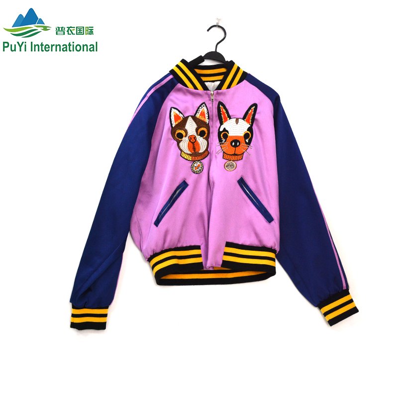 used branded baseball jersey jacket bulk men used clothes bomber jacket baseball coat