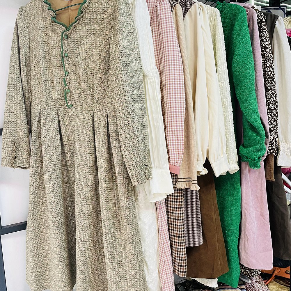 Autumn winter women's dress ladies long slim used clothes dress second hand clothes