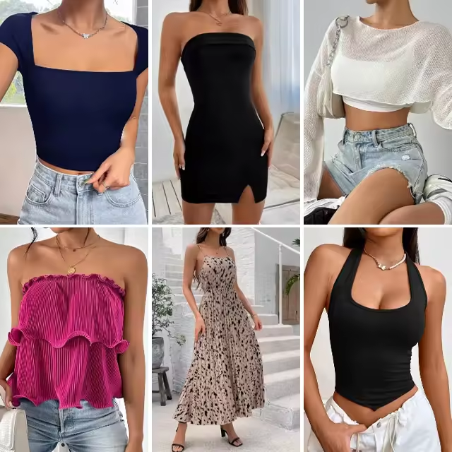 WO Stock dresses tops T-shirts pants Mix and match products, brand new and used clothes Packages mixed Clothing
