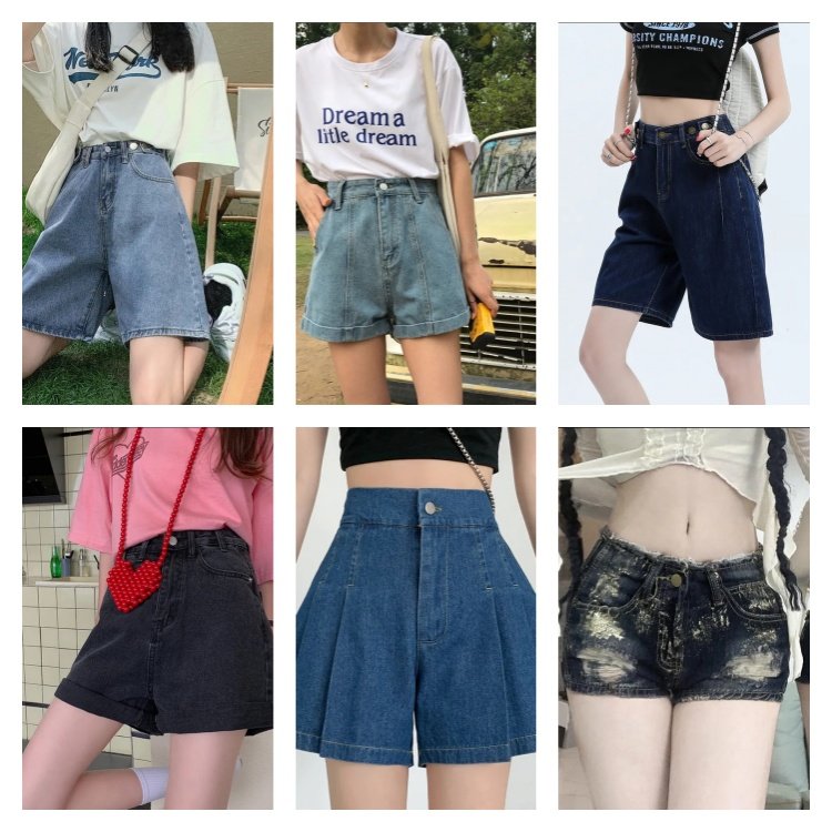 2024 Summer Women's Sexy Jeans High Waist Denim Shorts High Waist Button Jeans Tight Styles Random Shipping