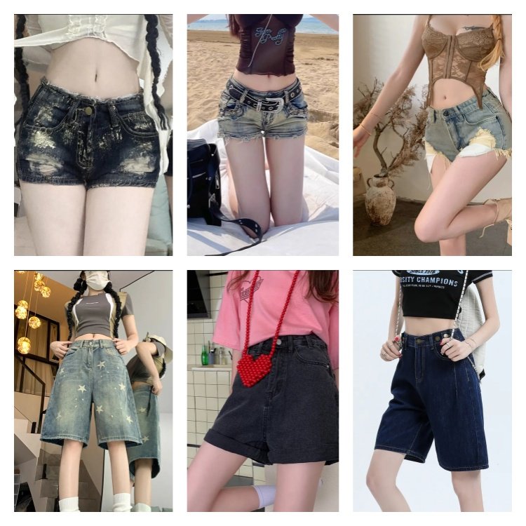 2024 Summer Women's Sexy Jeans High Waist Denim Shorts High Waist Button Jeans Tight Styles Random Shipping