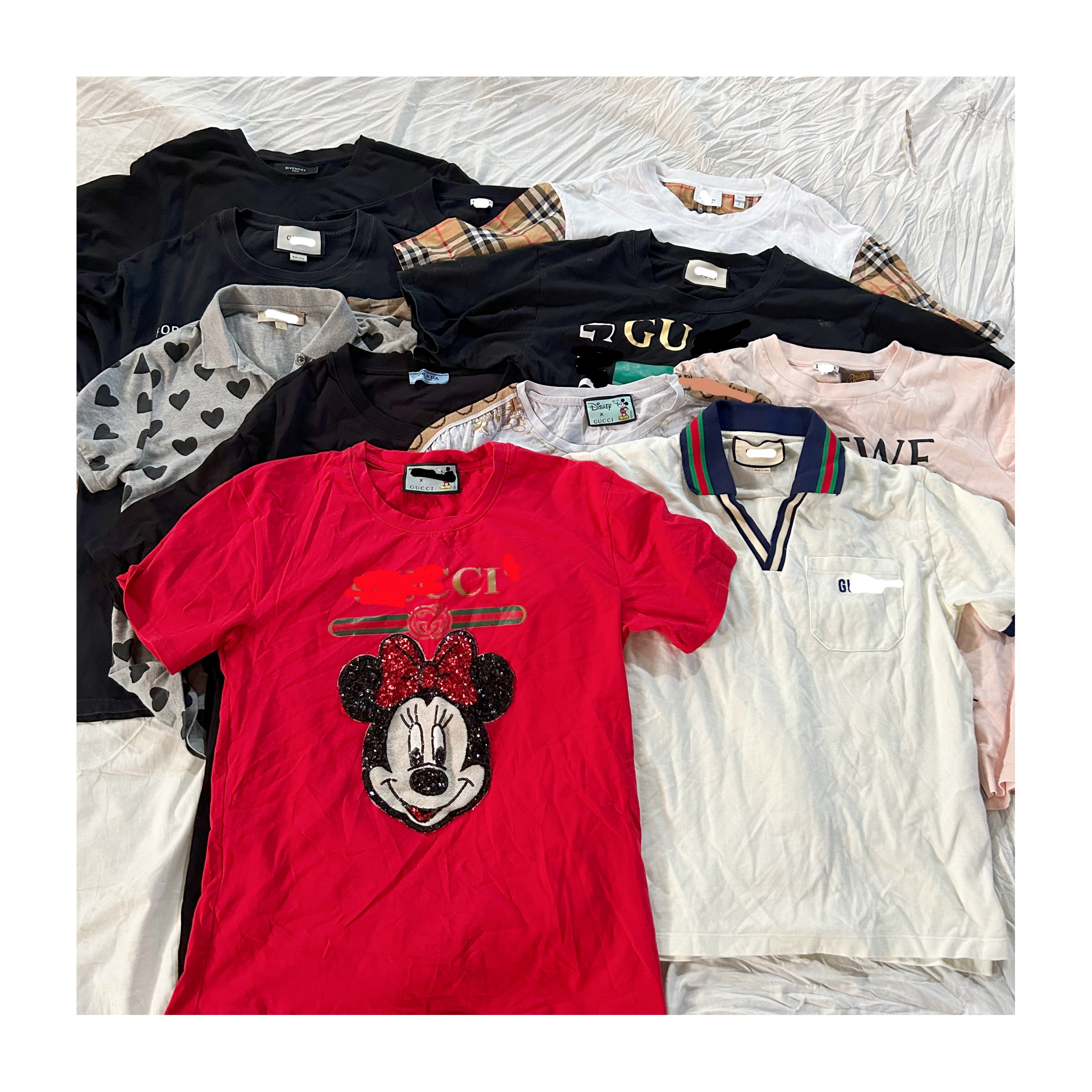 Wholesale used second hand luxury brand T-shirts for unisex in good conditions fashion