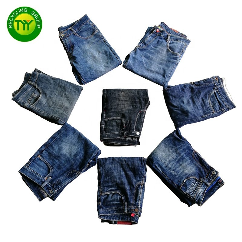 Second Hand Used Men Jeans Pants Wholesale Thrift Bales Casual Class A Mixed Used Clothes