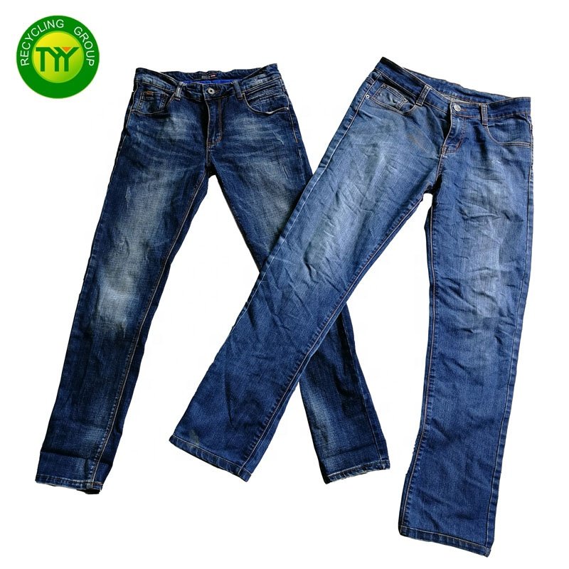 Second Hand Used Men Jeans Pants Wholesale Thrift Bales Casual Class A Mixed Used Clothes