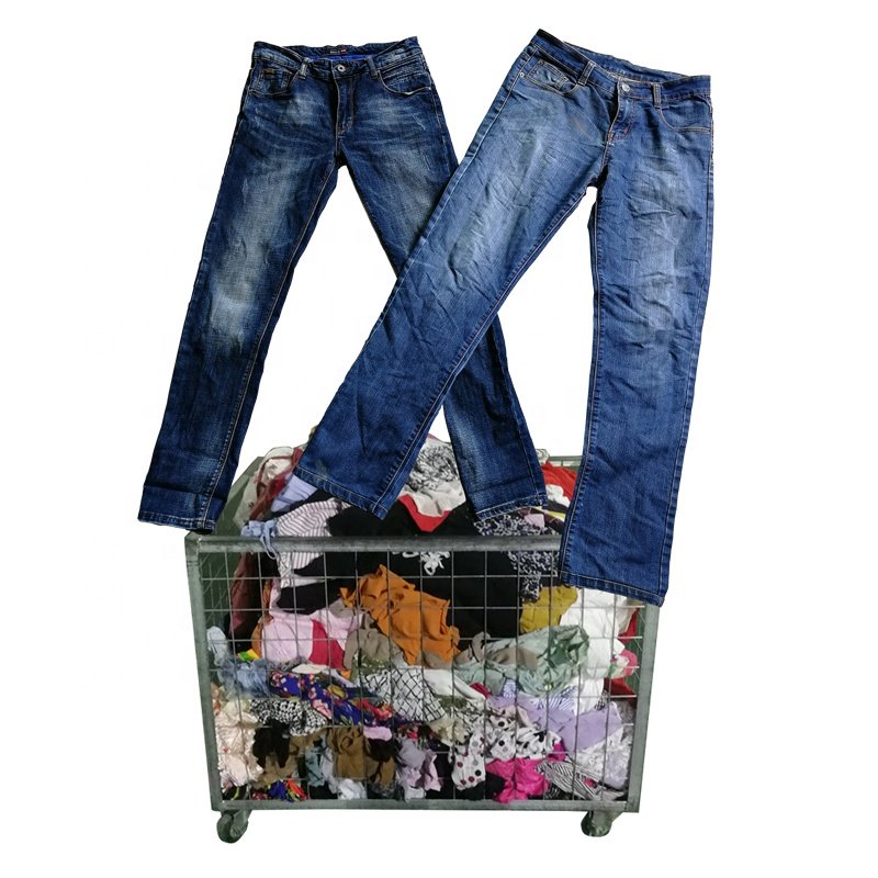 Second Hand Used Men Jeans Pants Wholesale Thrift Bales Casual Class A Mixed Used Clothes