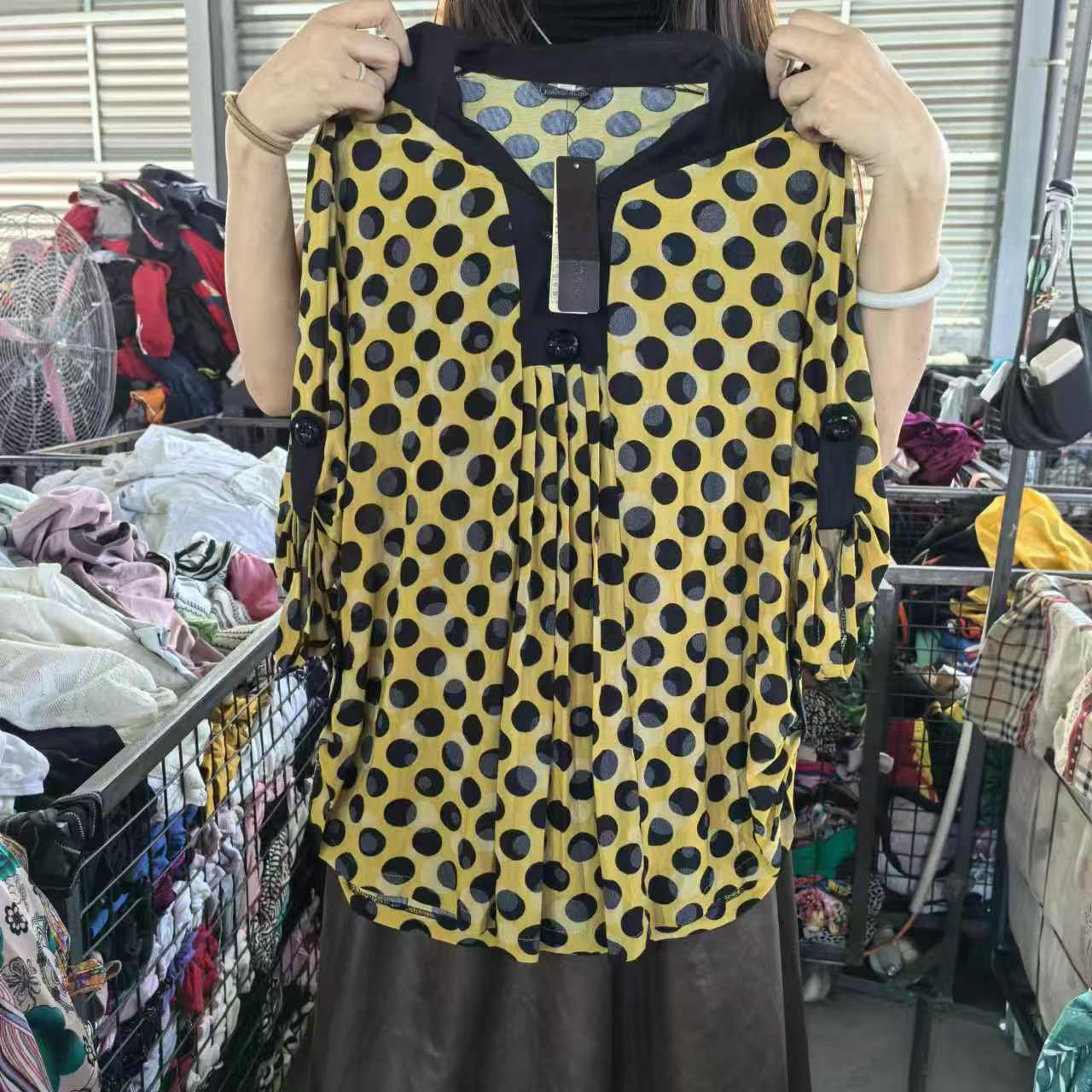 Used Clothes Bales For Lady Second Hand Old Women Spandex Casual Cotton Blouse Stretch Shirt Summer Mixed uk Philippines
