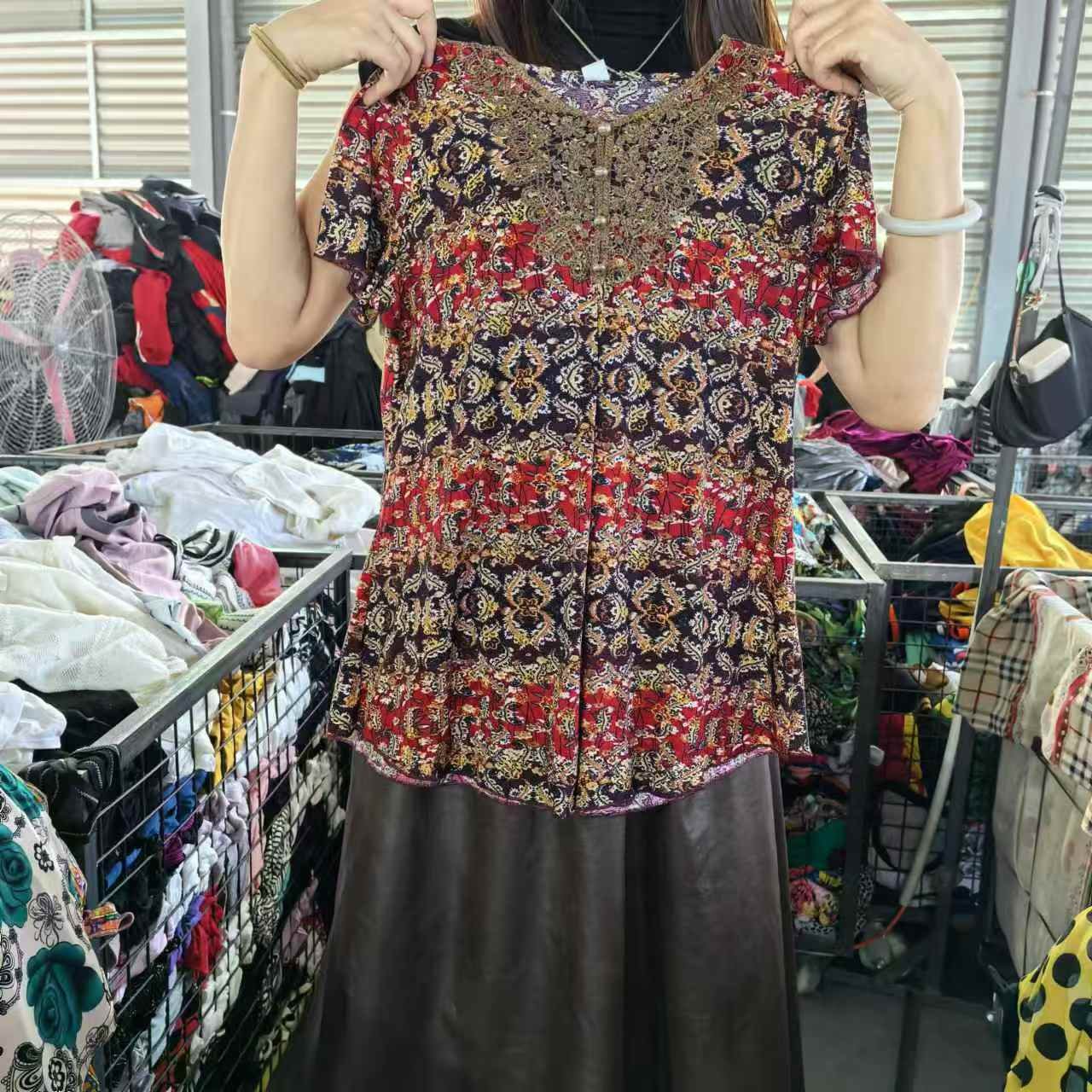 Used Clothes Bales For Lady Second Hand Old Women Spandex Casual Cotton Blouse Stretch Shirt Summer Mixed uk Philippines