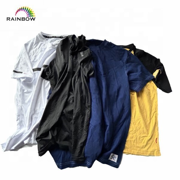 High quality material stock used clothes mixed mens thrift cotton round T-shirt ukay ukay wholesale man tshirt in bales