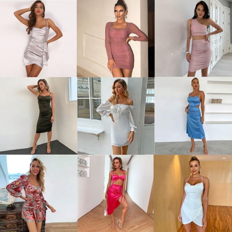 New stock clothes Women short top t-shirt low Price Bulk Clothing Casual Dress Clothes used clothes women dress