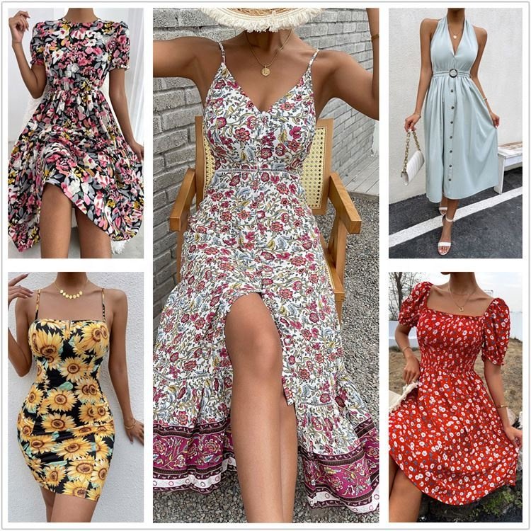 New stock clothes Women short top t-shirt low Price Bulk Clothing Casual Dress Clothes used clothes women dress
