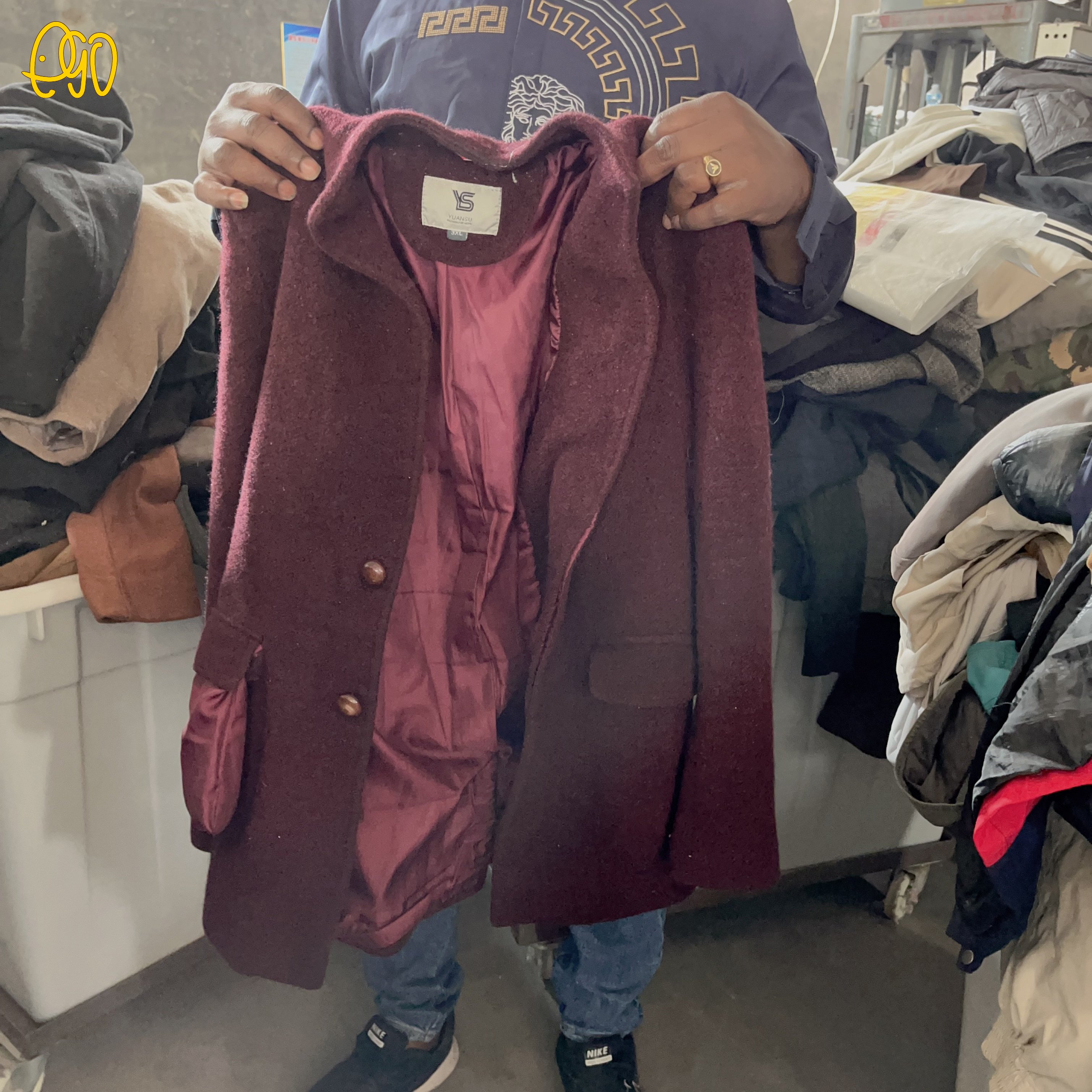 Second Hand Coat Men Used Clothes Bales Winter Coat Woolen Ukay Ukay Bales