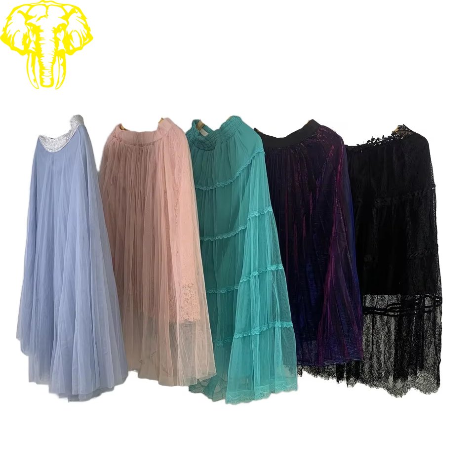 Premium Quality Plus Size Women's Tulle Skirt Mini Used Clothes Wholesale 45kg MOQ Clean Colorful Condition Mix Size for Adults