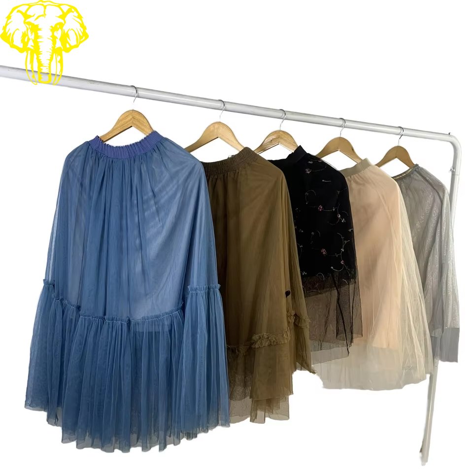 Premium Quality Plus Size Women's Tulle Skirt Mini Used Clothes Wholesale 45kg MOQ Clean Colorful Condition Mix Size for Adults