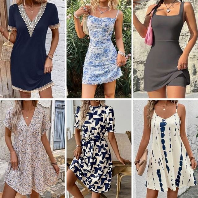 2024 Women's Digital Printed Casual Dress Summer V-neck Short sleeved Dress Women's Dress Random Shipping