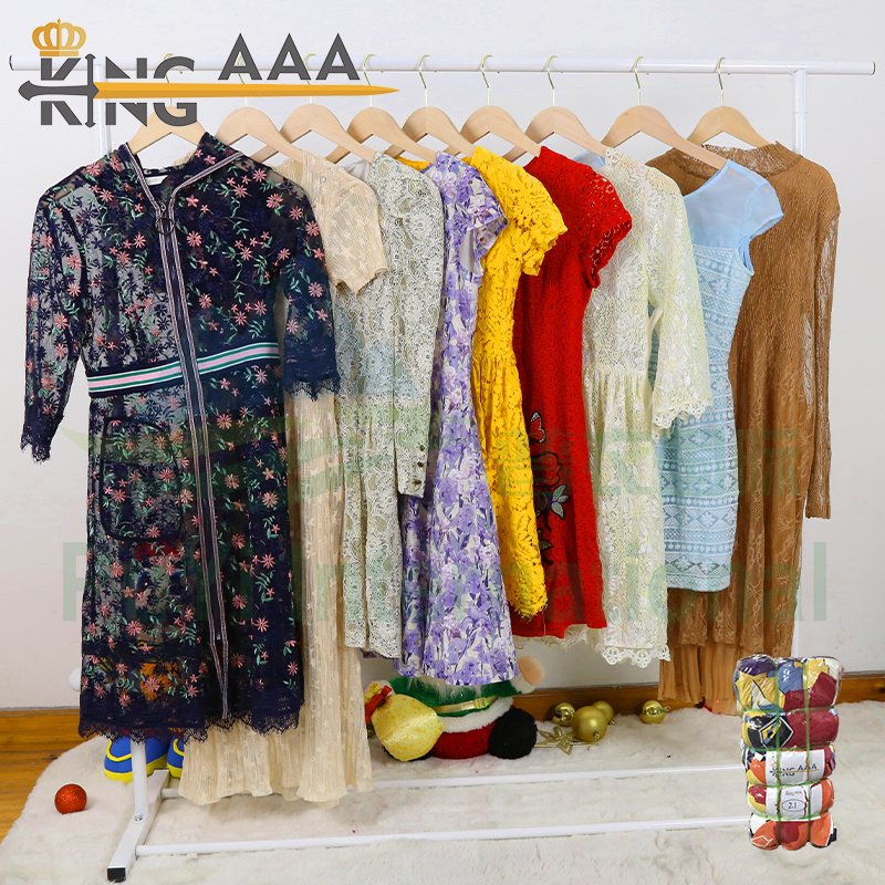 PUYI wholesale used dress summer clothes women knitted ladies cheap stock clothes wholesale