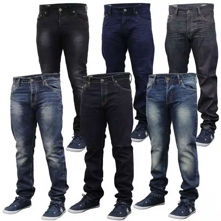 SY GINA New Stock Men's and women's new and used jeans Straight-leg slim-fit jeans