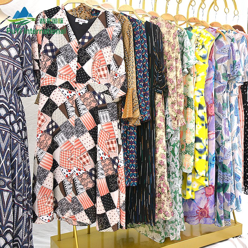 wholesale second hand dresses Manufacturer directly sale korean bales ropa de mujer silk dress women used clothes
