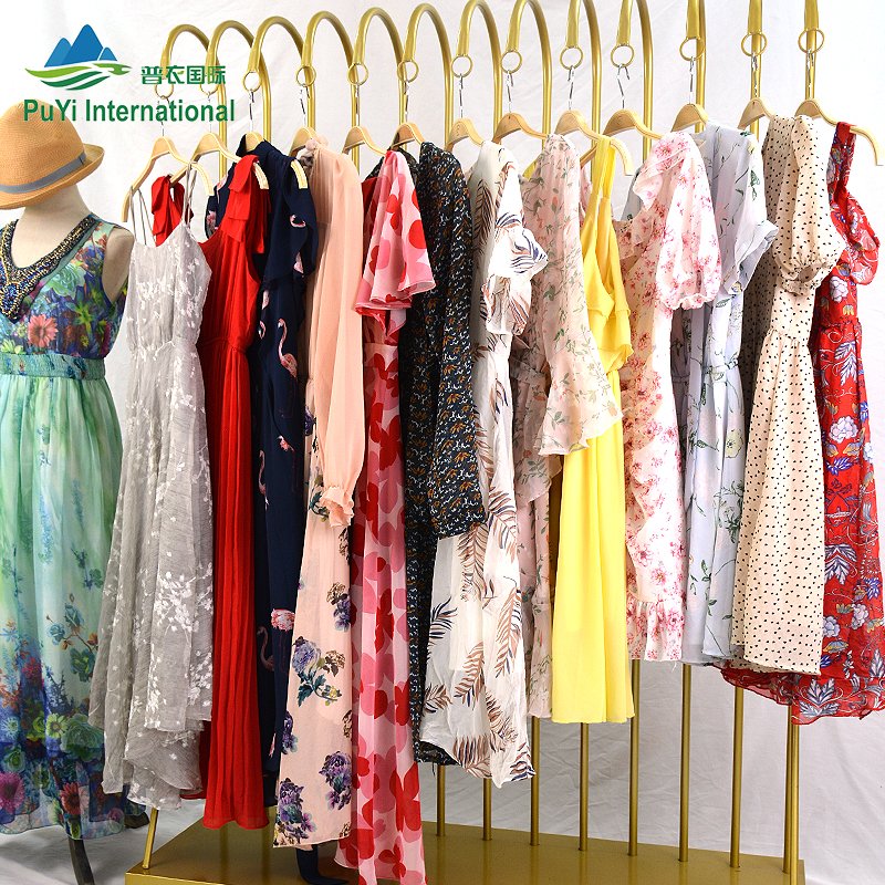 wholesale second hand dresses Manufacturer directly sale korean bales ropa de mujer silk dress women used clothes