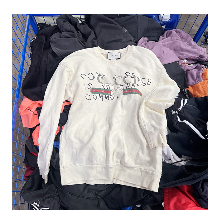 Big size used clothes bales Korean style thrift premium hoody branded pre-loved luxury brand 80% new clean hoodies for sale