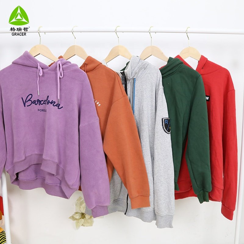 100% Cotton Hoodie Bundles Wholesale Thrift Clothes Used Clothes In Bales Europe