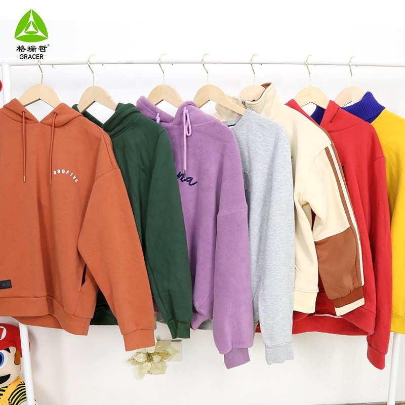 100% Cotton Hoodie Bundles Wholesale Thrift Clothes Used Clothes In Bales Europe