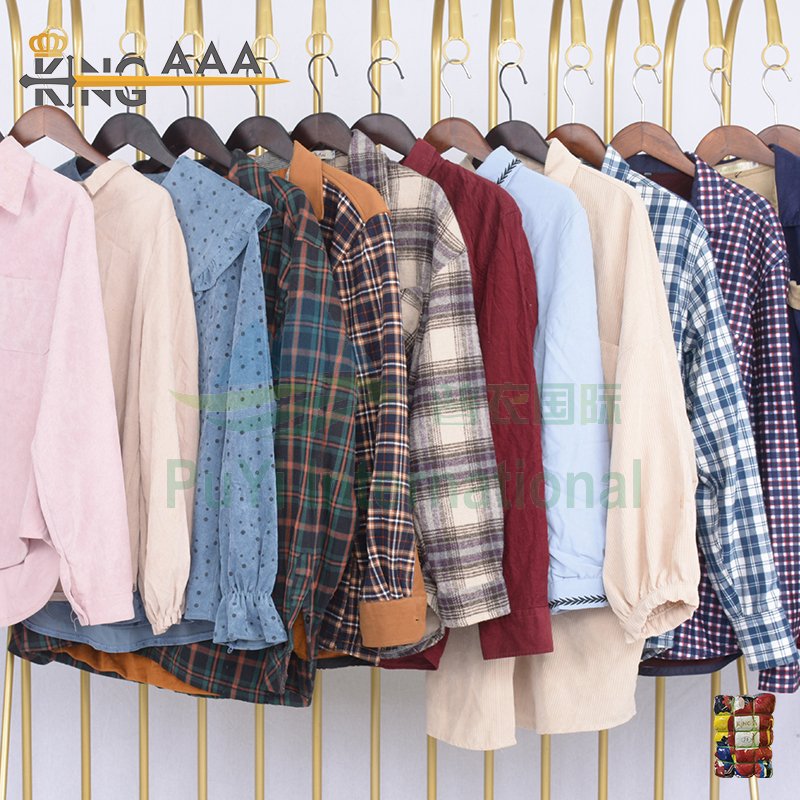 Winter shirt casual men used clothes branded long shirts second hand clothes