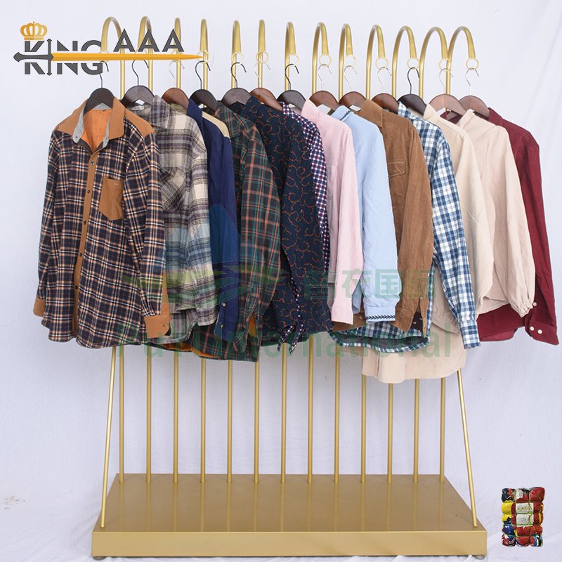 Winter shirt casual men used clothes branded long shirts second hand clothes