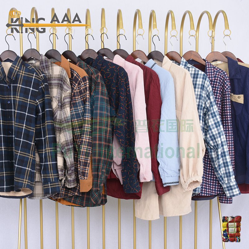 Winter shirt casual men used clothes branded long shirts second hand clothes