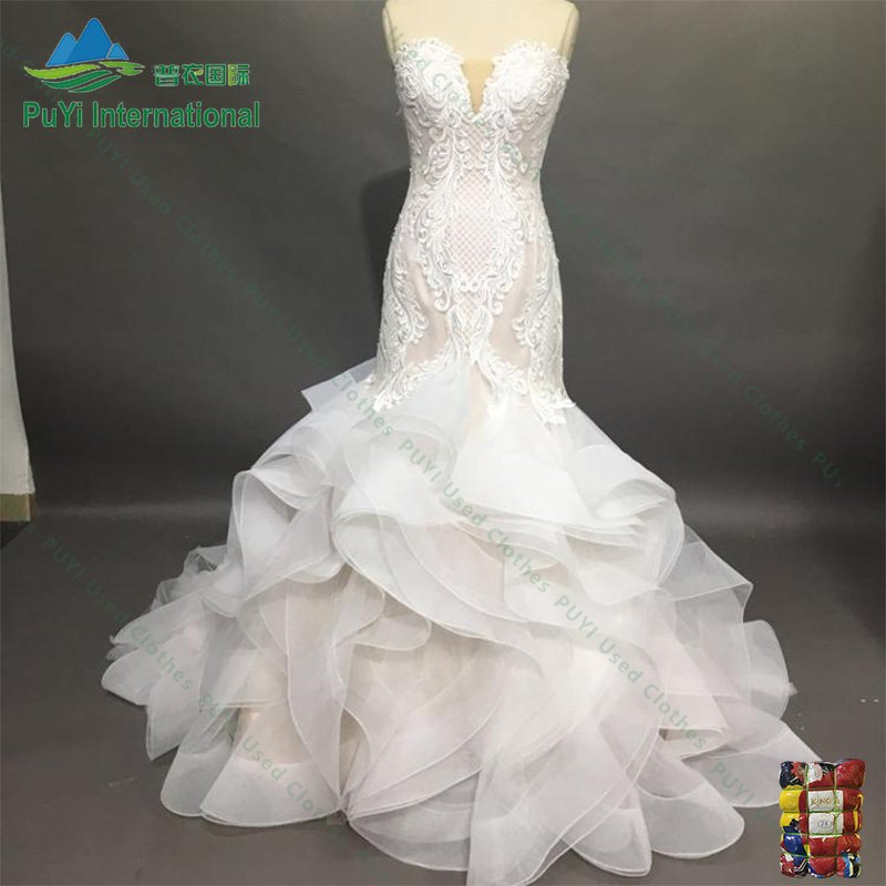 Chiffon used wedding gowns clothes used clothes silk dress use clothes for little party
