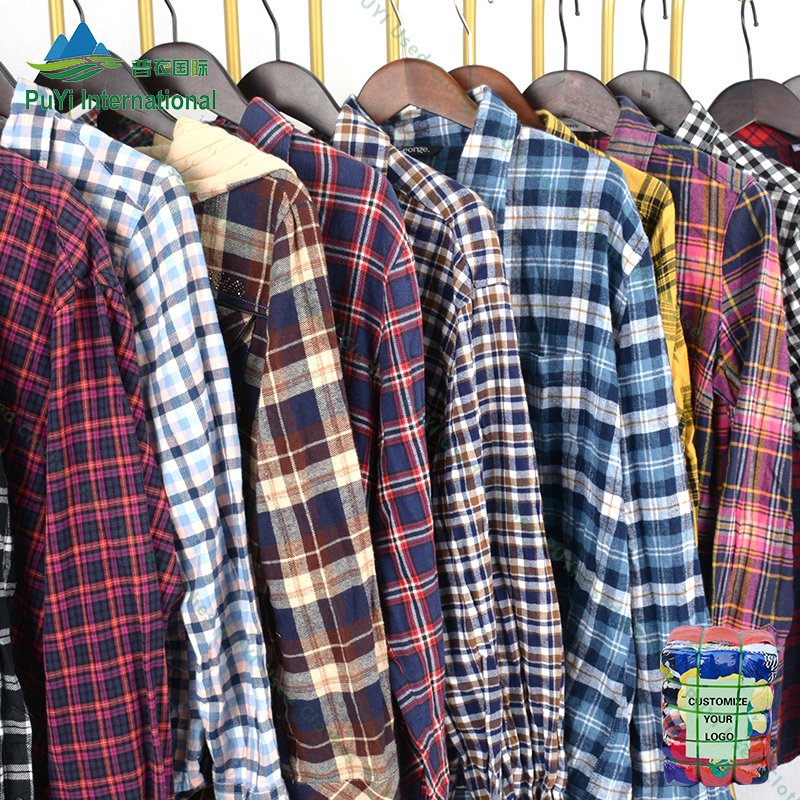wholesale plaid shirts long sleeve bale of clothes mixed used clothing used clothes from korea bales