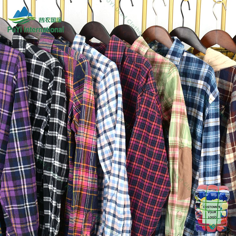 wholesale plaid shirts long sleeve bale of clothes mixed used clothing used clothes from korea bales