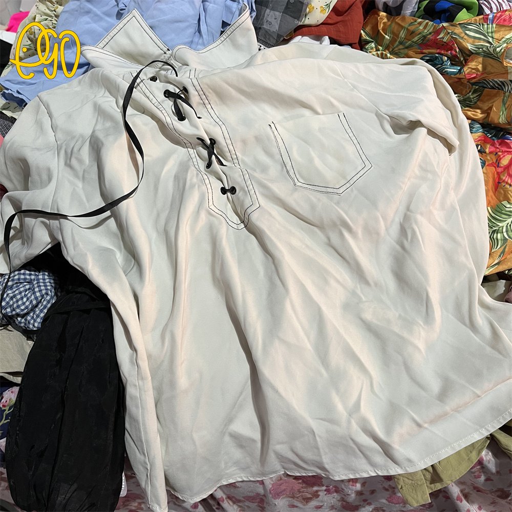 Wholesale Used Lady Cotton Blouse Second Hand Ladies Cotton Blouses In Bales Sale Used Girls Clothes Summer Blouse for Women