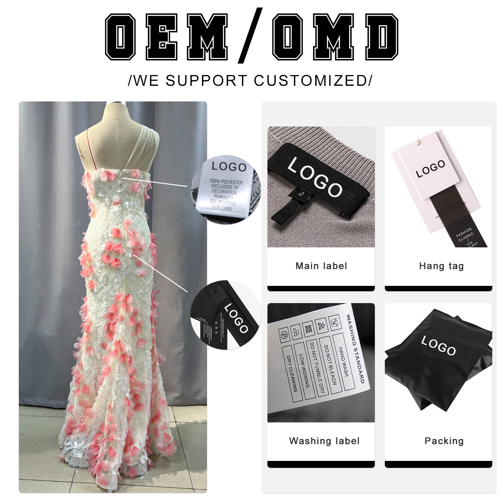 Made In China Oem Odm Brand Logo Small Orders Custom Designer Premium Clothes Manufacturers Y2K Clothing Women Made Dress Custom