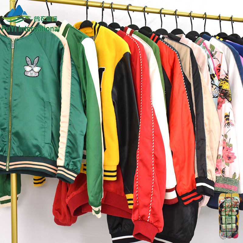 2022 wholesale used clothing men and women coat used baseball jacket second hand clothes