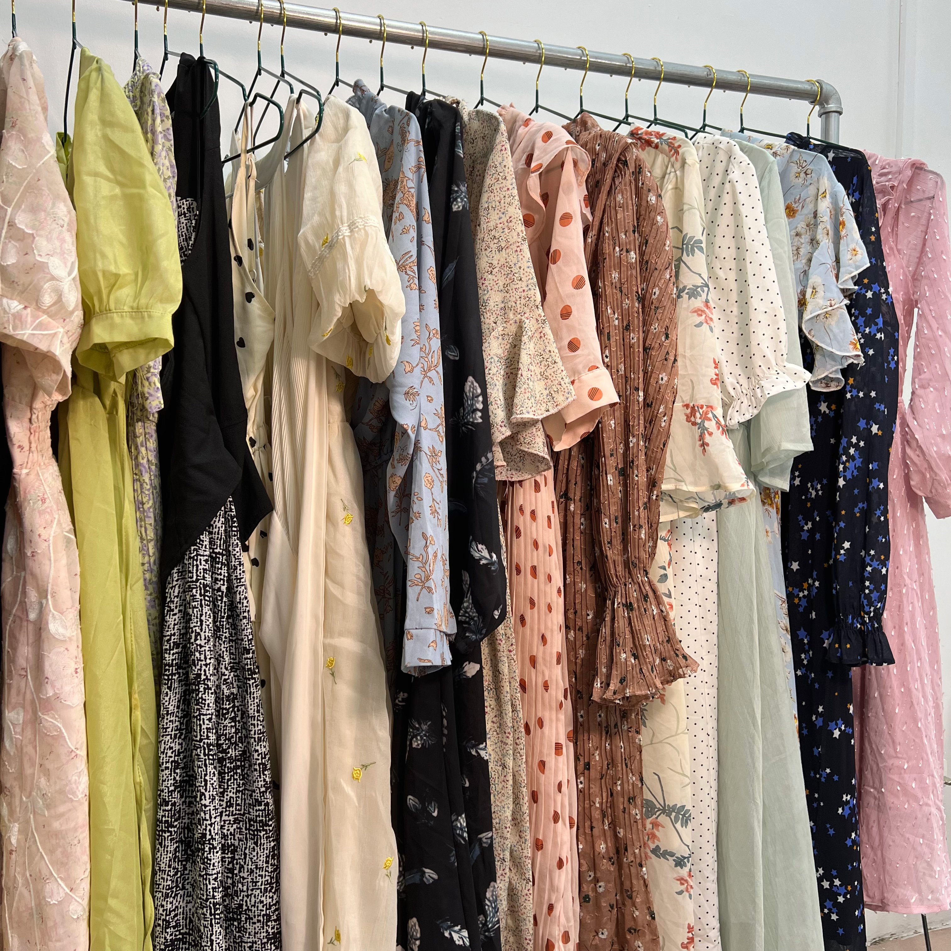 used summer clothes second hand silk long dress 50kg used clothes in bales silk dress mix sizes and colors