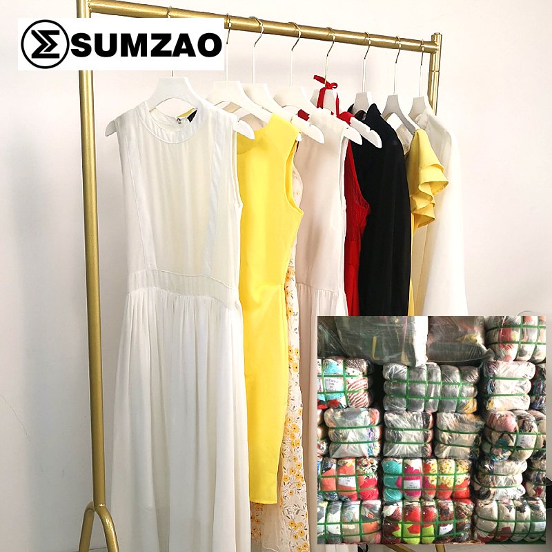 Sumzao wholesale asian used clothes bulk apparel stock bundle t shirt dress secondhand ukay ukay bales