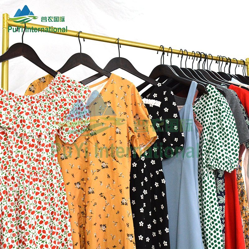 KINGAAA Ladies Dresses cotton uk branded second hand clothes bale 100kg korea used clothes bales baler machine for used clothing