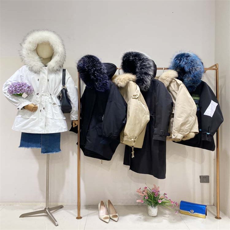 Cut Label Used Clothes Second-hand Discount Fur Collar Down Jacket Miscellaneous Stock Bulk Sale