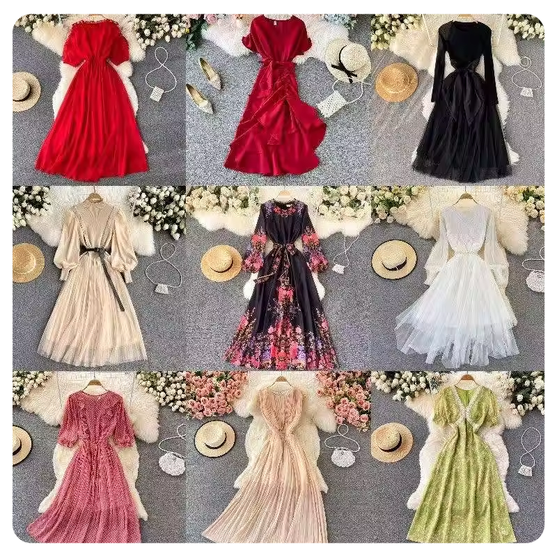 wholesale women dress bale mixes clothes bulk assorted brand new casual dress used clothes women apparel stock clothing